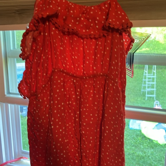 Red white polka dot dress very cute on - Picture 3 of 4